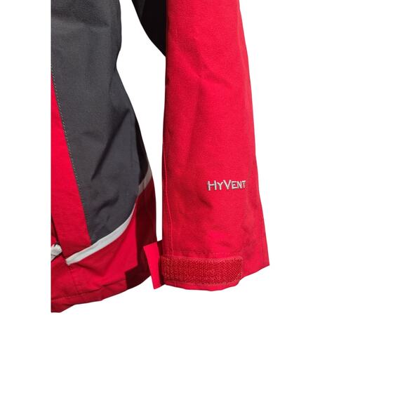 The North Face 3-in-1 HyVent Waterproof Hooded Jacket Large Red/White GUC - Picture 4 of 6